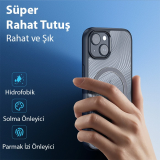 Dux Ducis iPhone 15 Plus Aimo Series MagSafe Premium Buzlu Sert PC-TPU