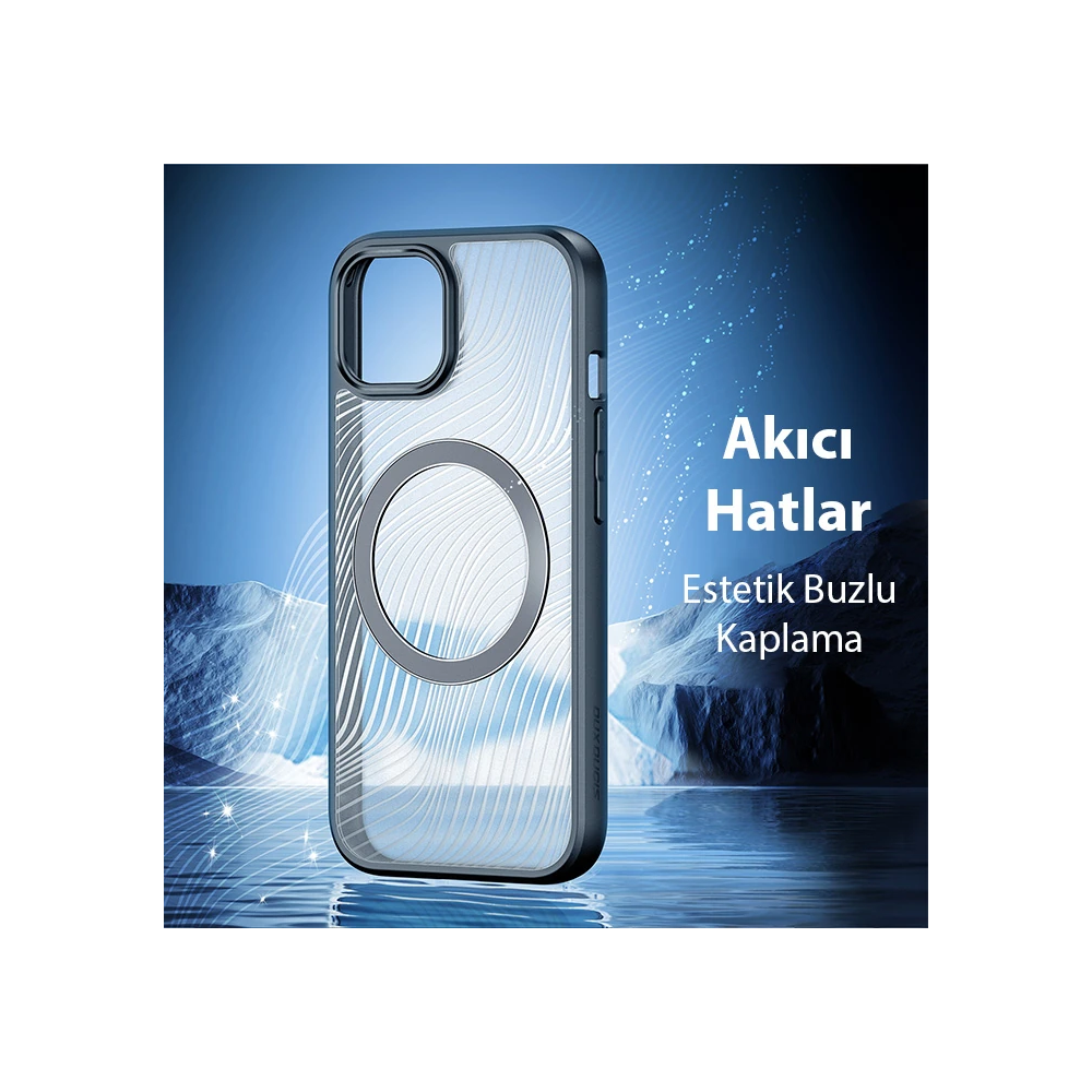 Dux Ducis iPhone 15 Plus Aimo Series MagSafe Premium Buzlu Sert PC-TPU
