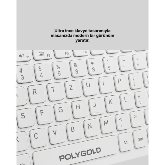 Ergonomik Kablosuz Klavye Mouse Takımı - Tam Boy Sessiz ve Güvenilir
