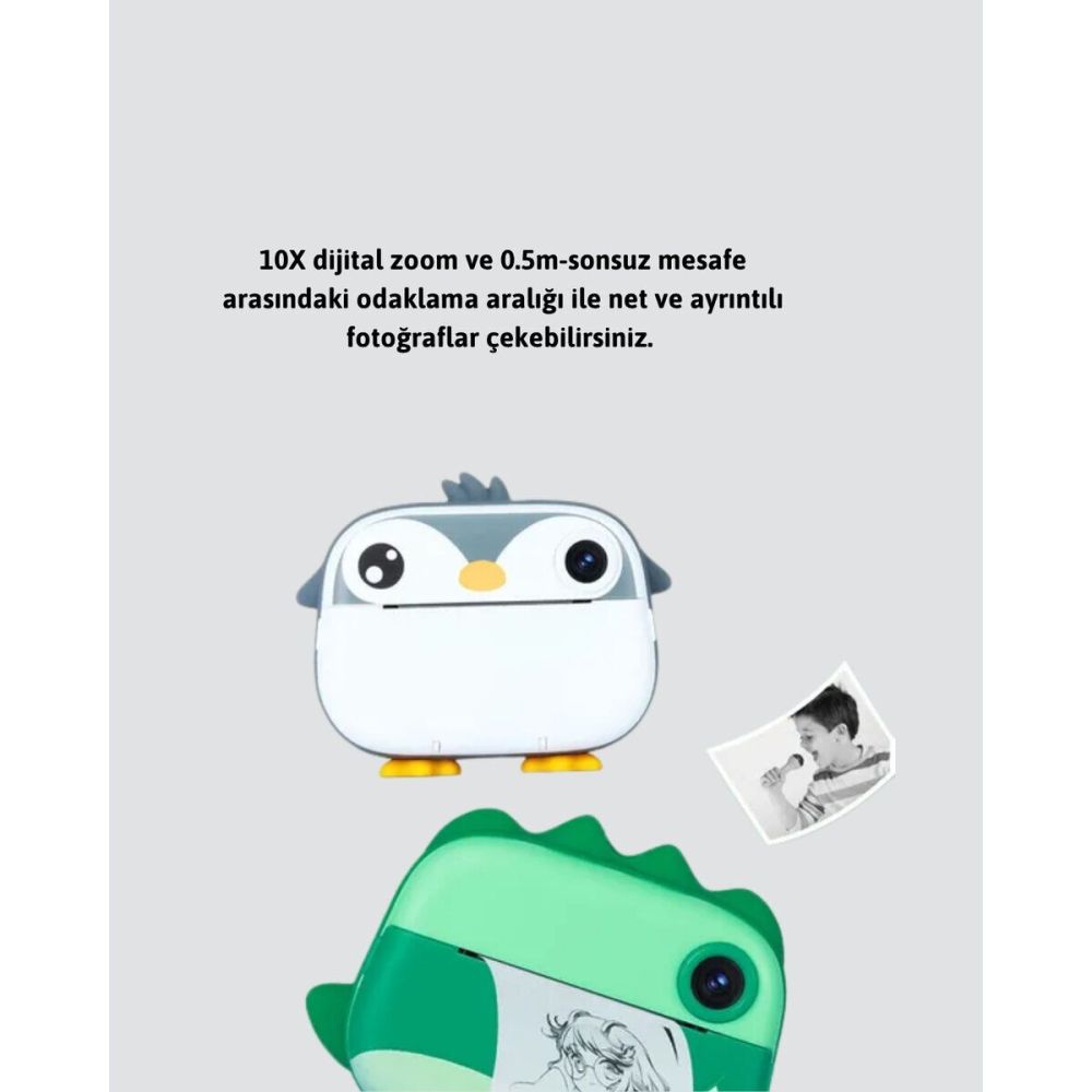 64GB TF Kart Destekli Çoklu Dil Seçeneği Sunan Anında Baskı Kamera