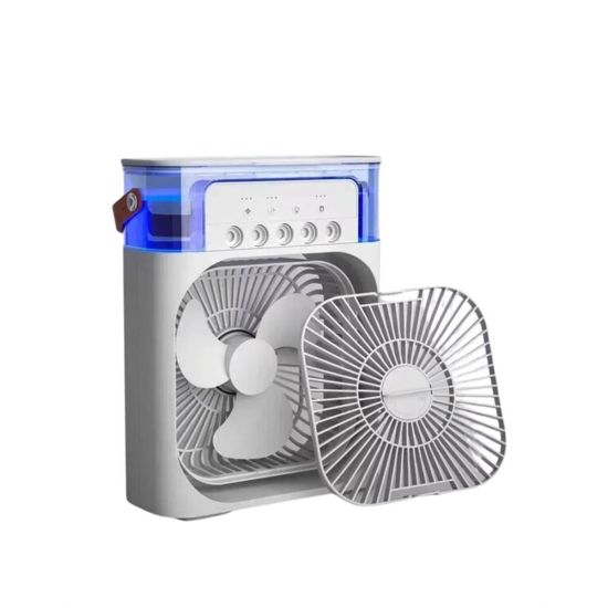 Su Püskürtmeli Mini Klima Fan USB Şarjlı Masaüstü Soğutucu RGB Işıklı