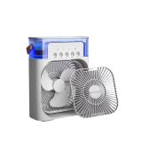 USB Bağlantılı 3'ü 1 Arada Nemlendirici Mini Klima Fan | 7 Renk Işıklı