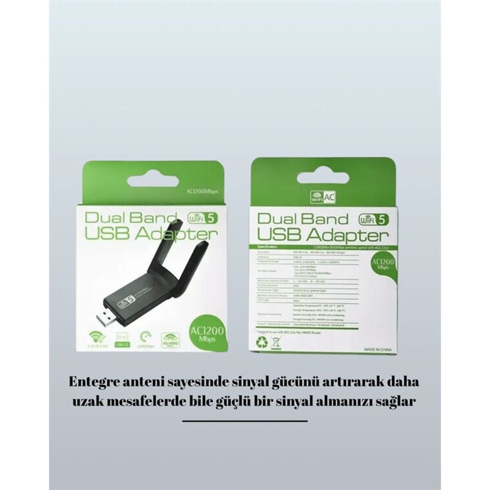 USB 3.0 Wireless Adaptör – 2.4GHz & 5GHz Destekli