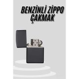 Çakmak Parlak Siyah Benzinli Çakmak Cep Boy Doldurulabilir