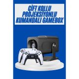 4K Android Smart Wi-fi Çift Kollu Projeksiyon Game Box Kumandalı Taşın