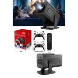 4K Android Smart Wi-fi Çift Kollu Projeksiyon Game Box Kumandalı Taşın
