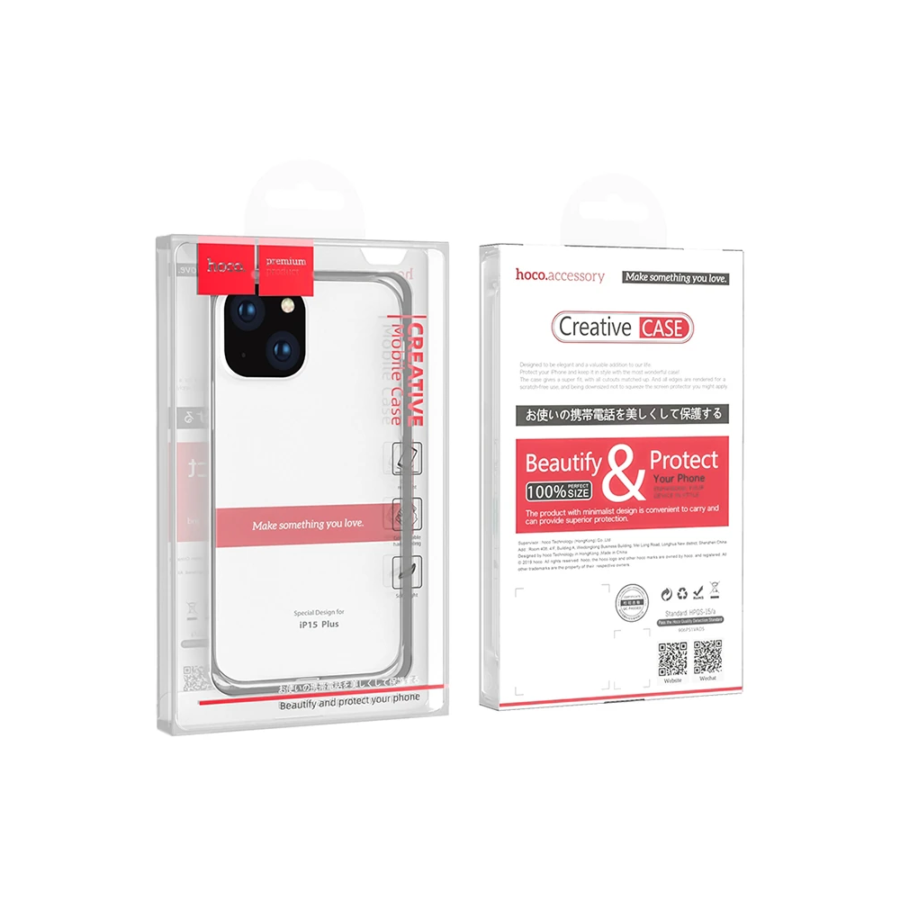 HOCO Light Series TPU iPhone 15 Şeffaf Kılıf