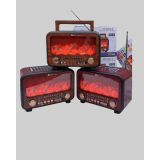 Şömine Alev Işıklı Solar Bluetooth Hoparlör – 7W Güçlü Ses FM Radyo