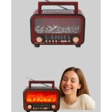 Şömine Efektli Bluetooth Hoparlör FM Radyo USB TF Kart Destekli Kablos