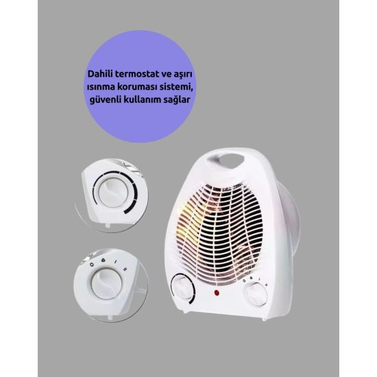 Mini Elektrikli Isıtıcı – 2000W Güç Fanlı Isıtma 3 Isı Modu