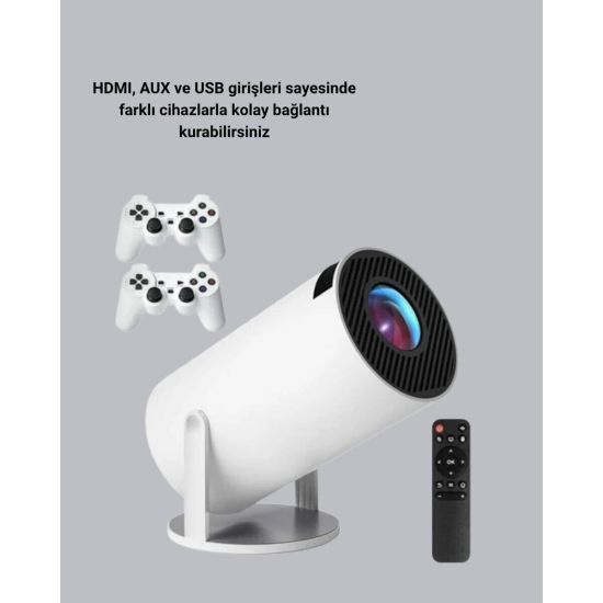 Wi-Fi 6 ve Bluetooth 5.0 Destekli 4K Akıllı Projeksiyon Cihazı
