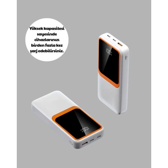 10000 mAh Taşınabilir Powerbank – Çift Çıkışlı Type-C ve Lightning Uyu