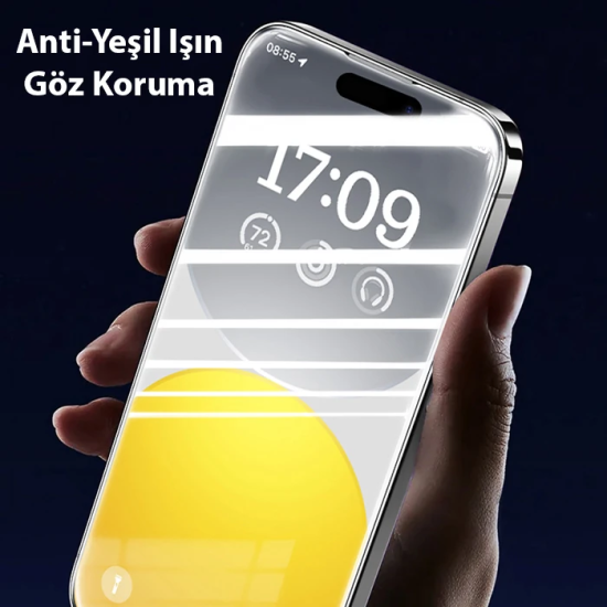 Baseus Schott iPhone 15 Pro Full Koruma Eye-Protection Tempered Cam Ek
