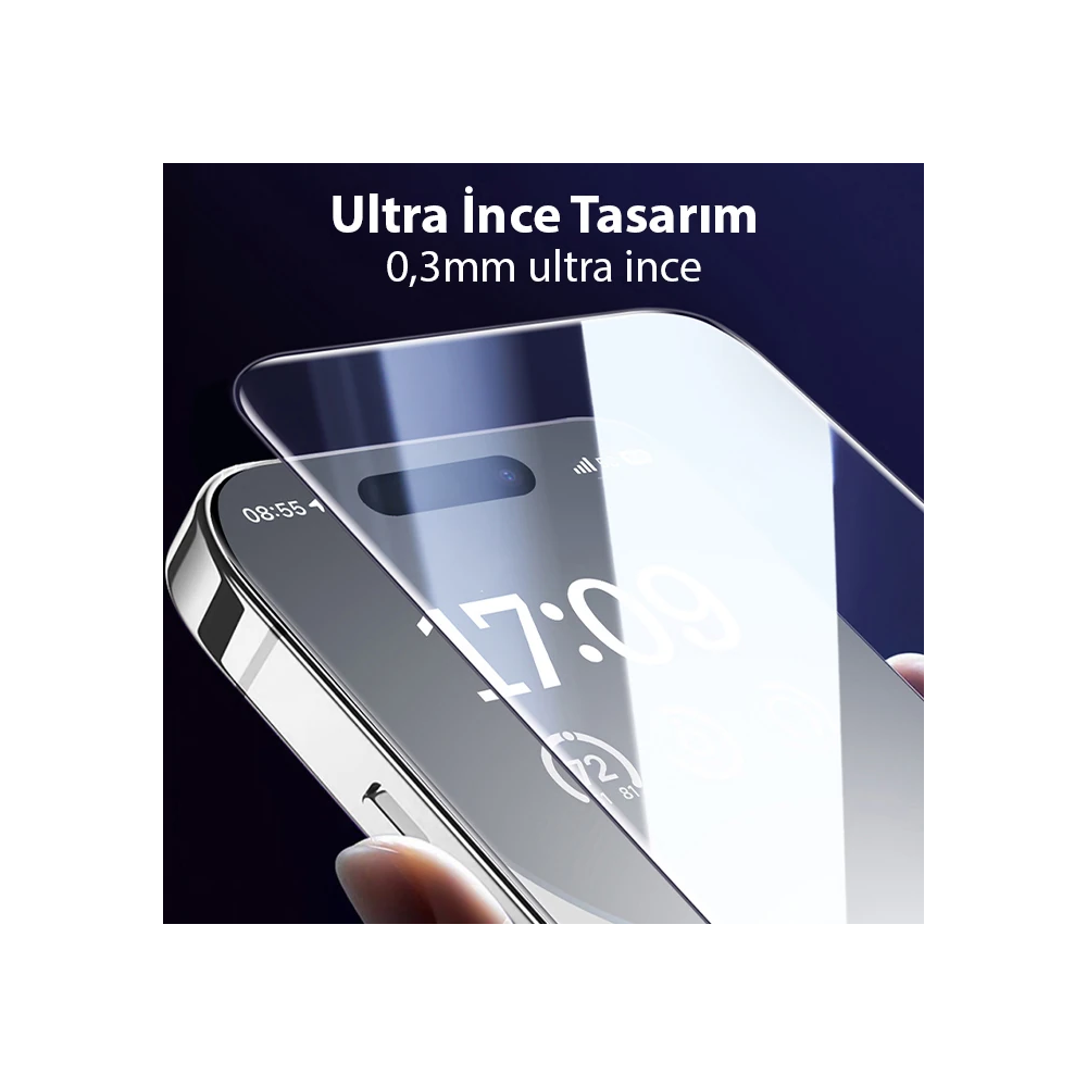 Baseus Schott iPhone 15 Pro Full Koruma Eye-Protection Tempered Cam Ek