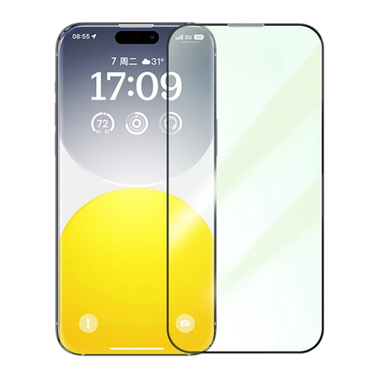 Baseus Schott iPhone 15 Pro Max Full Koruma Eye-Protection Tempered Ca