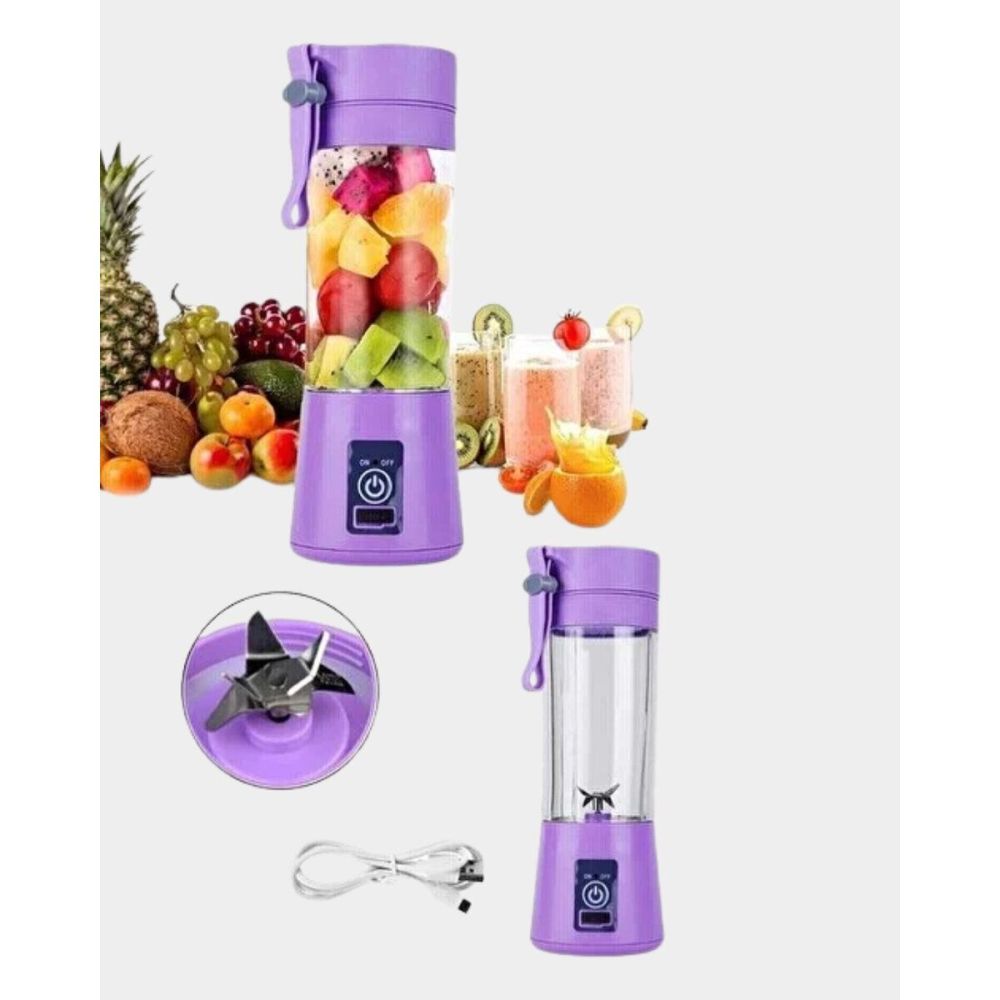 Taşınabilir USB Şarjlı Mini Smoothie Blender 380ml Çelik Bıçaklı Porta
