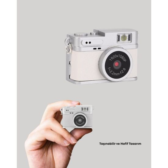 Kompakt Mini Kamera Retro Tasarım 128GB Hafıza 1080P Video