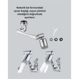 2 Modlu 1080° Dönebilen Musluk Başlığı Esnek 3 Eklemli Hareketli Tasar
