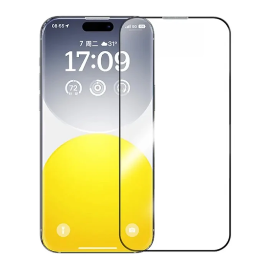 Baseus Schott iPhone 15 Plus HD Tempered Full Koruma Cam Ekran Koruyuc