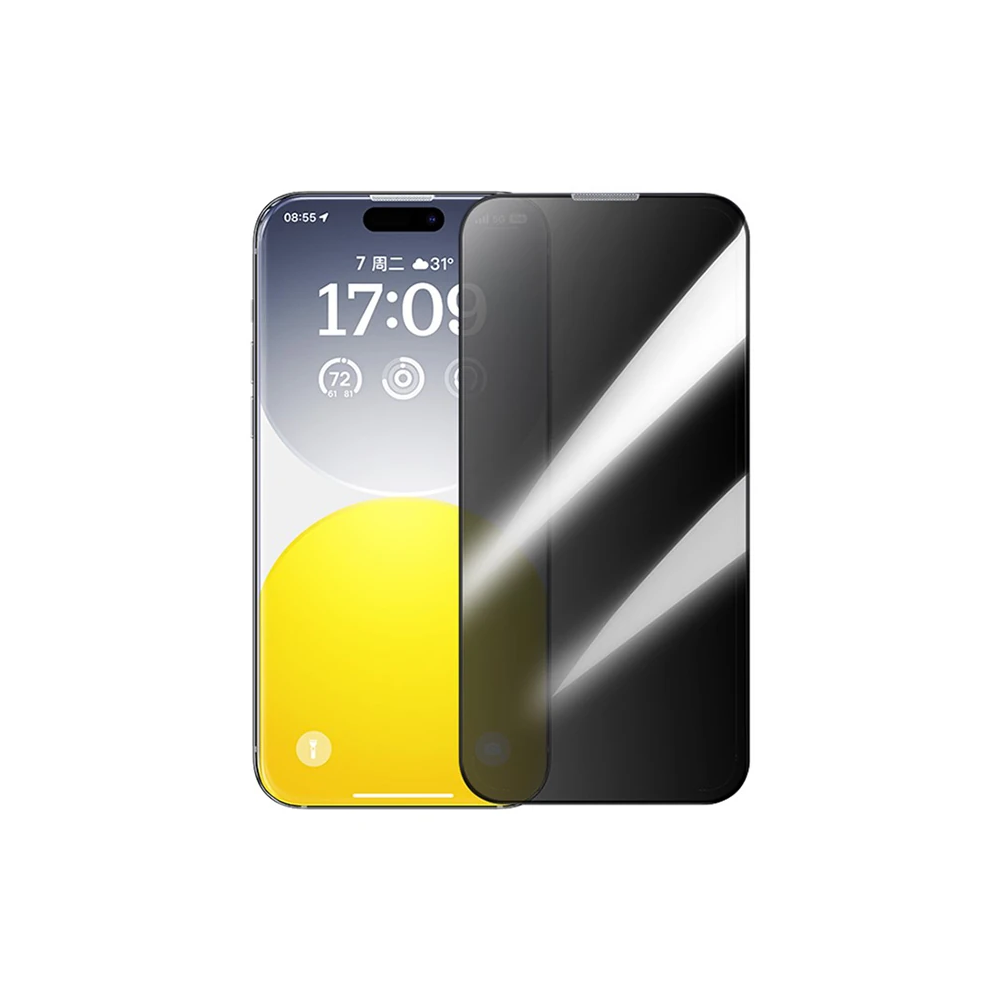 Baseus Schott iPhone 15 Privacy Hayalet Full Koruma Tempered Cam Ekran