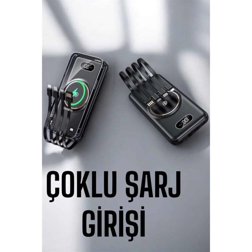 10000mAh Kablosuz ve Hızlı Şarj Destekli Powerbank – Taşınabilir Şarj 