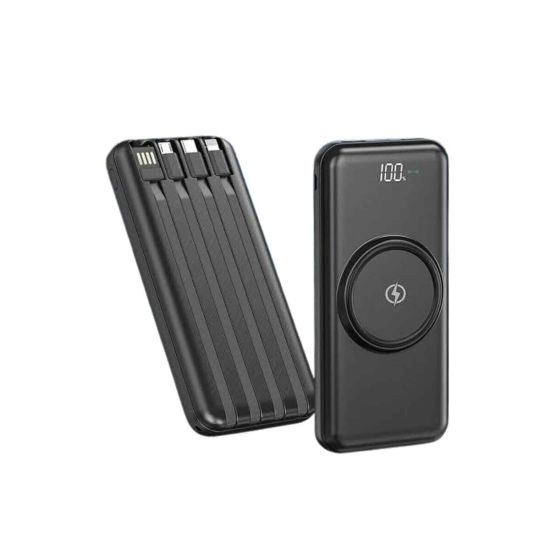 Kablosuz Çoklu Şarj Girişli 10.000 Mah Kablolu Powerbank Taşınabilir