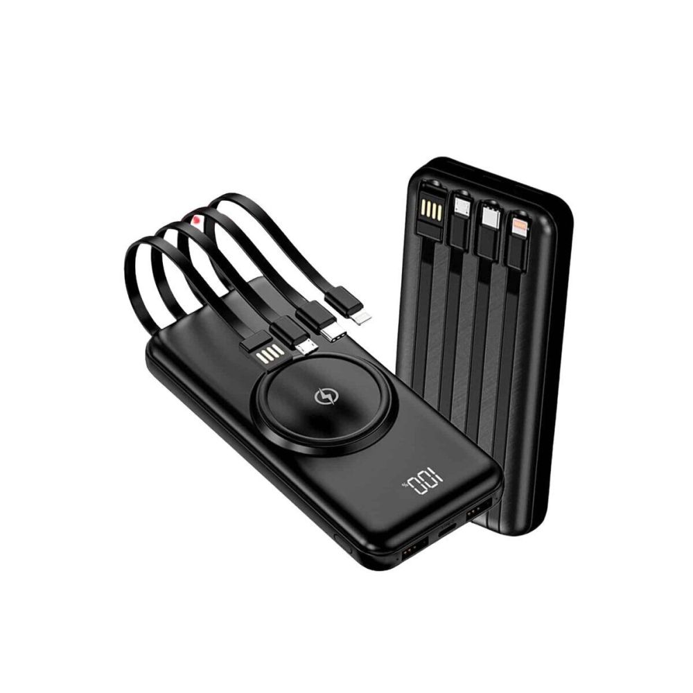 Kablosuz Çoklu Şarj Girişli 10.000 Mah Kablolu Powerbank Taşınabilir