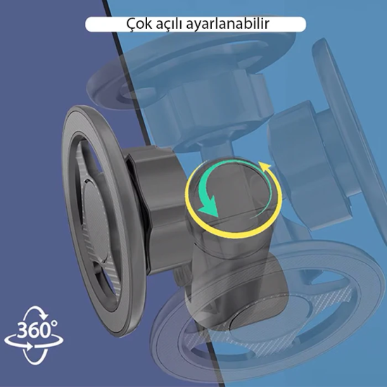 ALLY Magsafe Uyumlu Masa Koltuk Klipsli Manyetik Telefon Tutucu