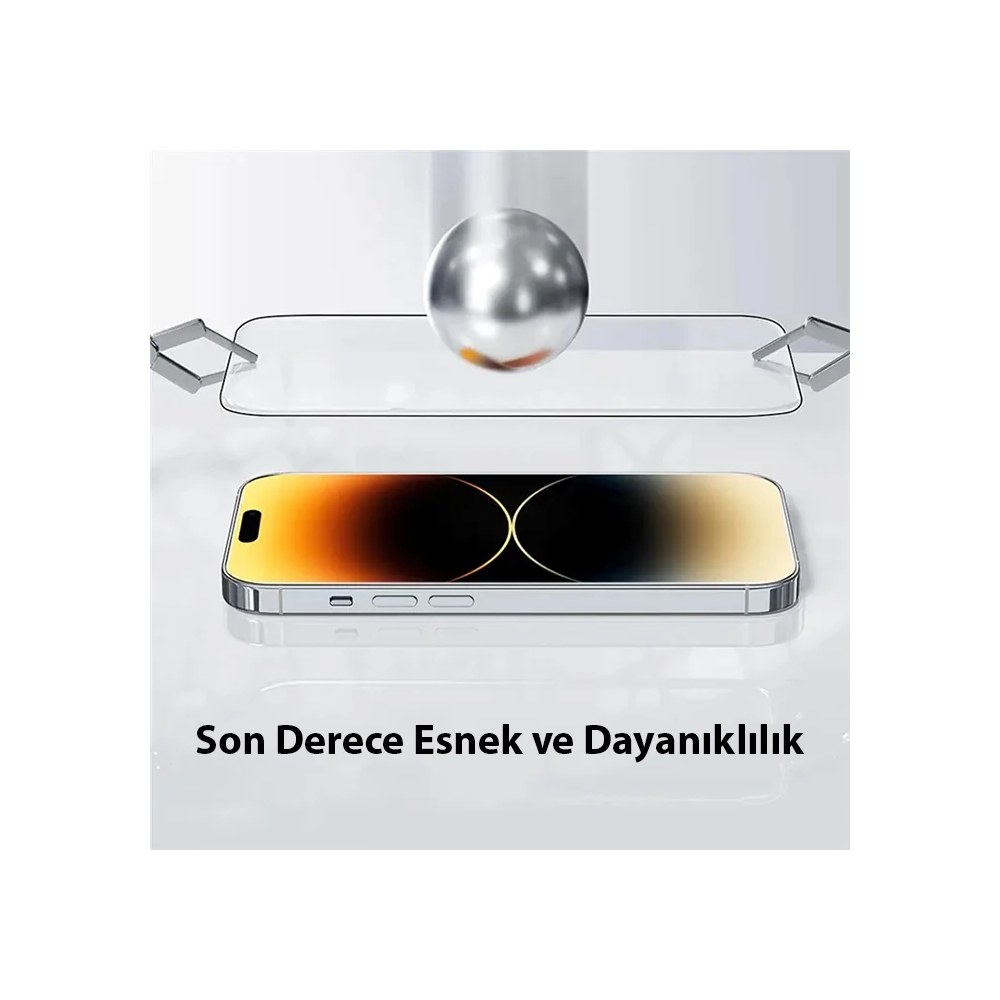 Baseus Corning iPhone 15 Full Koruma Eye-Protection Tempered Cam Ekran