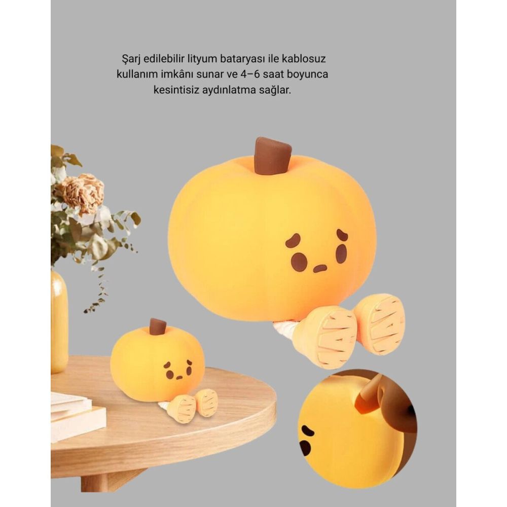 Silikon Pumpkin Night Light Telefon Tutuculu LED Lamba