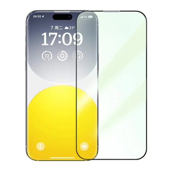 Baseus Corning iPhone 15 Pro Full Koruma Eye-Protection Tempered Cam E