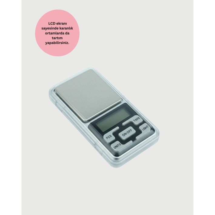300 Gr Hassas Cep Terazisi Mavi Işıklı LCD Ekranlı