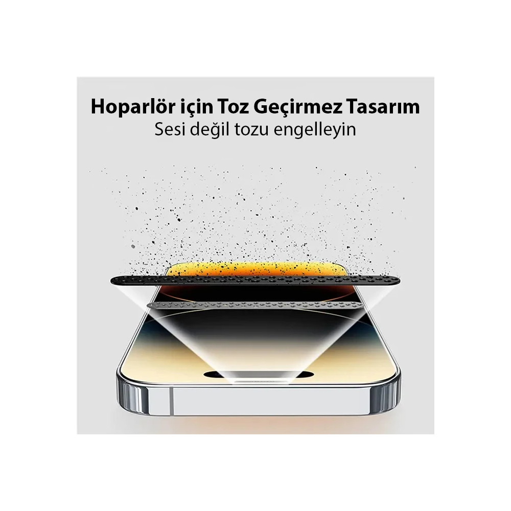 Baseus Corning iPhone 15 Pro Full Koruma Eye-Protection Tempered Cam E