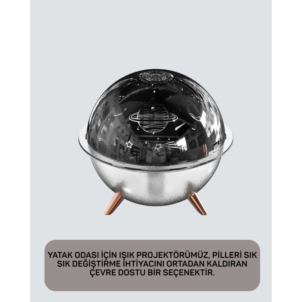 Galaksi ve Yıldız Efektli Nemlendirici Işık Projektörü