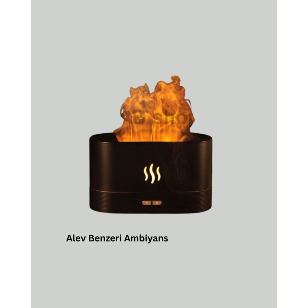 Modern Tasarımlı Alev Efektli LED Aromaterapi Hava Nemlendirici