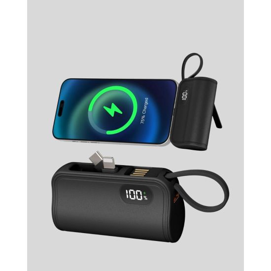 2000mAh Mini Powerbank Dahili Konektörlü PD 20W