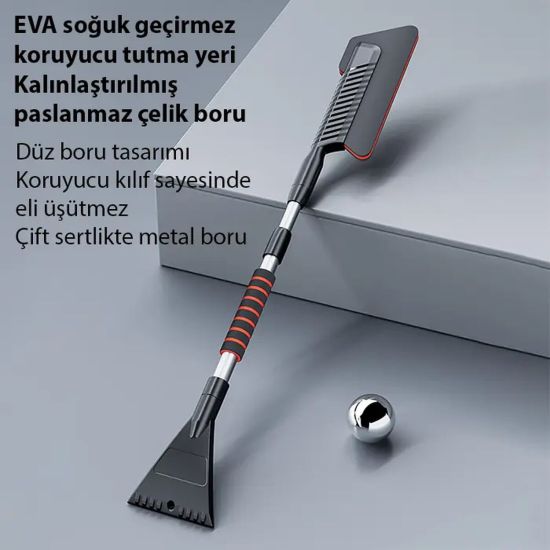 ALLY Araba Kar Fırçası Kar Küreği Teleskopik Döndürülebilir Araç Kar F