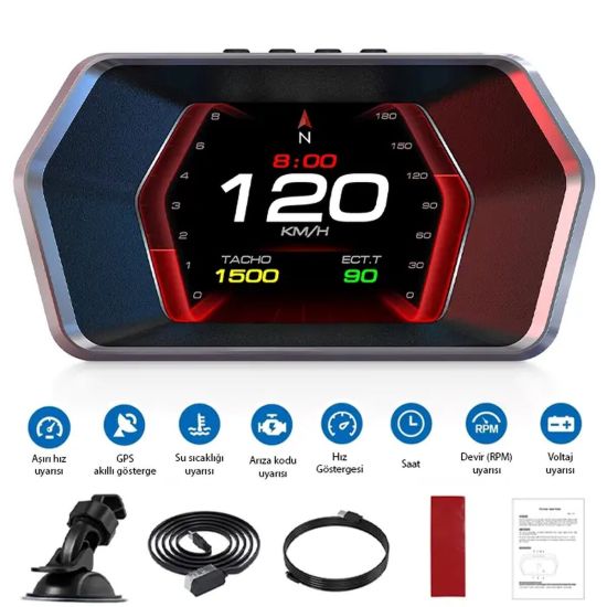 Ally A520 OBD2 + GPS Head Up Display HUD Dijital Hız Göstergesi RPM & 