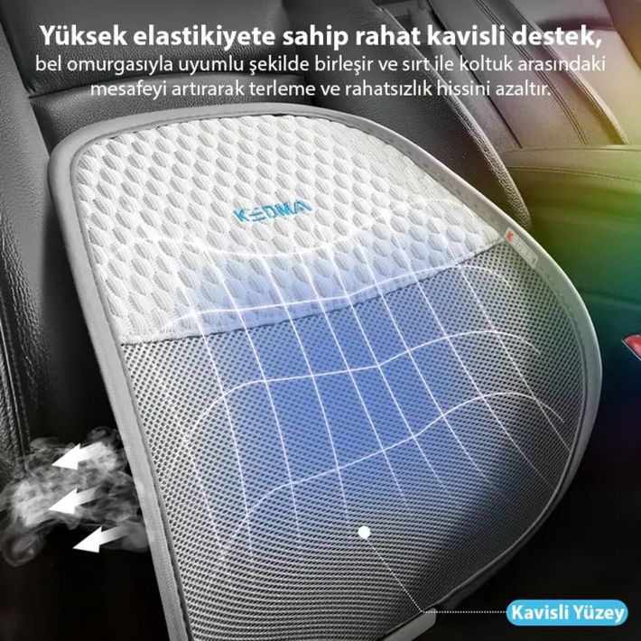 ALLY AirMesh Pro Ergonomik Bel Destek Minderi – Araba ve Ofis İçin Sır