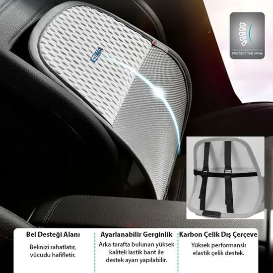 ALLY AirMesh Pro Ergonomik Bel Destek Minderi – Araba ve Ofis İçin Sır