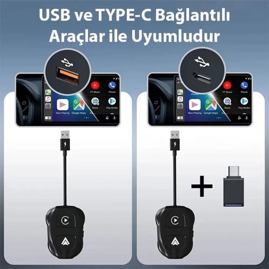 Ally iPhone-Android Kablosuz Carplay 5ghz Adaptör Çevirici -Youtube Ne
