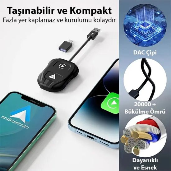Ally iPhone-Android Kablosuz Carplay 5ghz Adaptör Çevirici -Youtube Ne