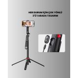 Ayarlanabilir Telefon Tripodu Selfie Stick Çok Açılı Çekim