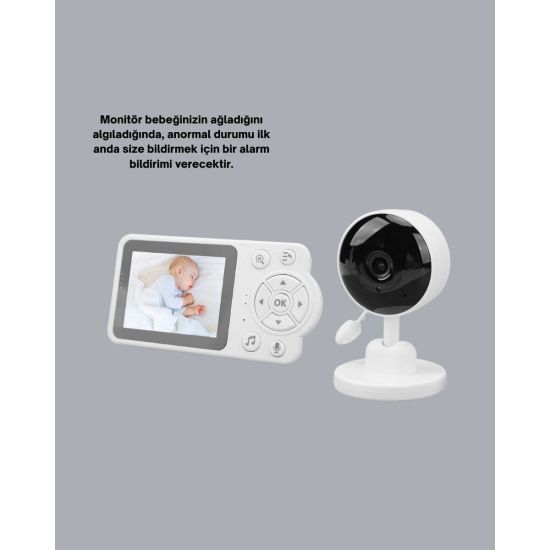Gece Görüşlü Bebek Kamerası Ninni ve Alarm Özellikli