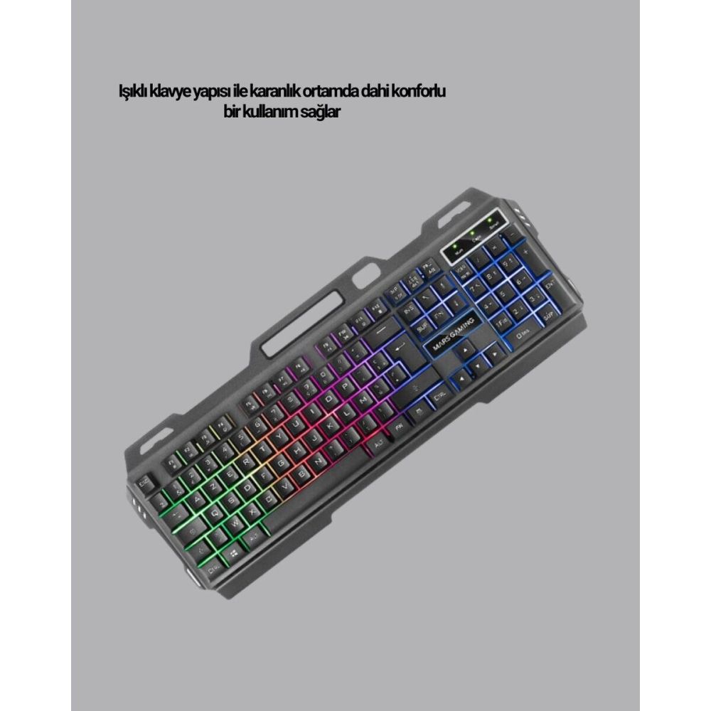 Gaming Set Işıklı Klavye Mouse + Bluetooth 5.2 Kulaklık Oyuncu Paketi