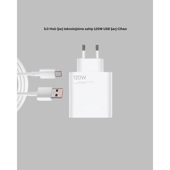 120 Watt Type C Şarj Başlığı Poco X3 X4 X5 Pro Uyumlu