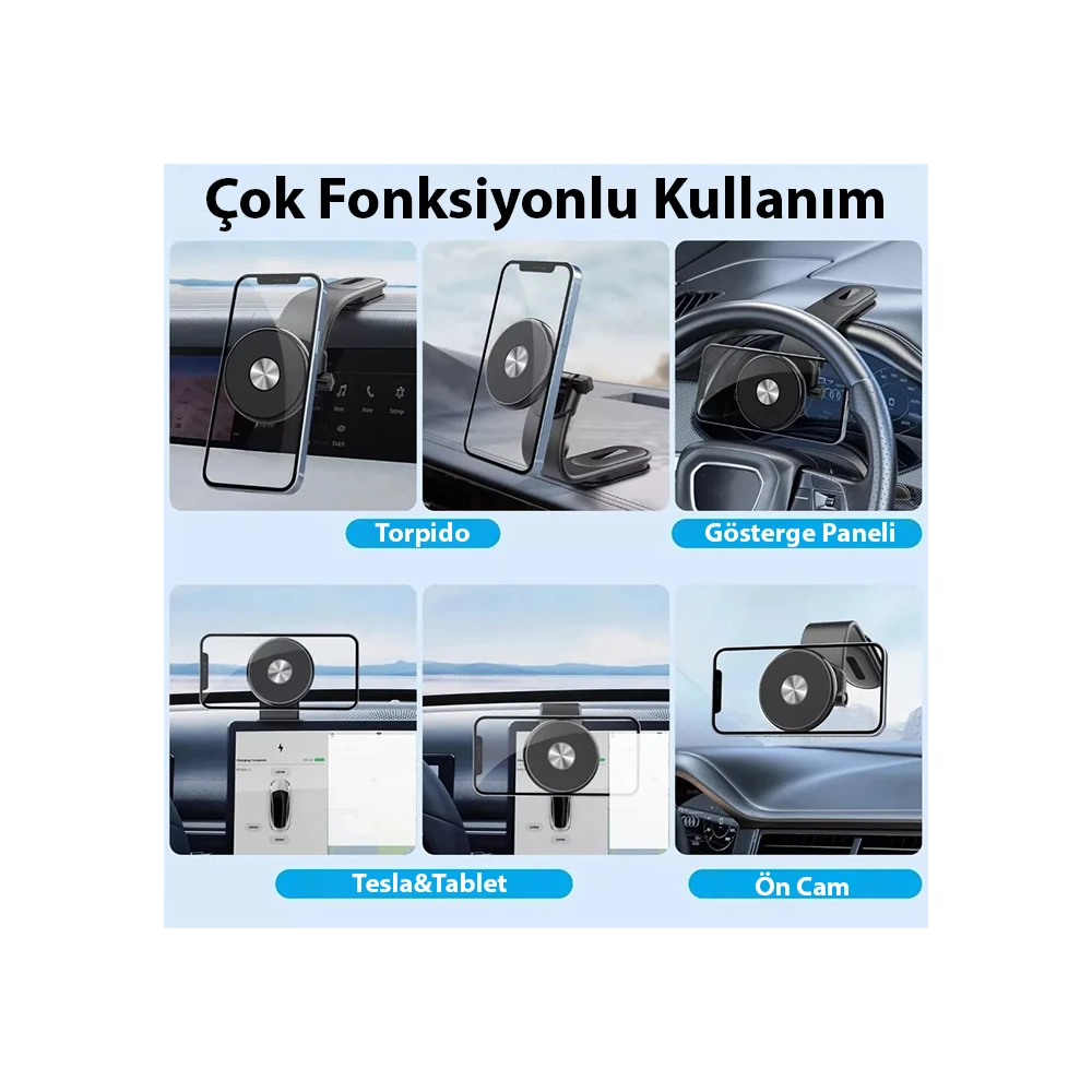 ALLY Ayarlanabilir Araç İçi Torpido Üstü Manyetik Telefon Tutucu