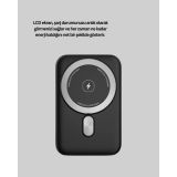 LCD Ekranlı Kablosuz Powerbank Type C ve USB Çıkışlı