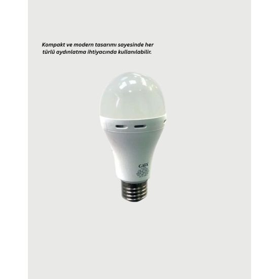 Yüksek Işık Güçlü Şarjlı LED Ampul E27 30W Enerji Tasarruflu