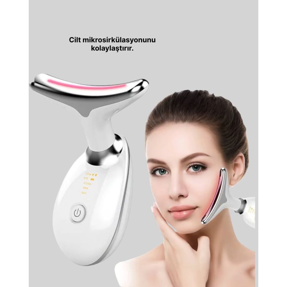 7 Renk LED Işık Terapili Cilt Bakım Cihazı USB Şarjlı